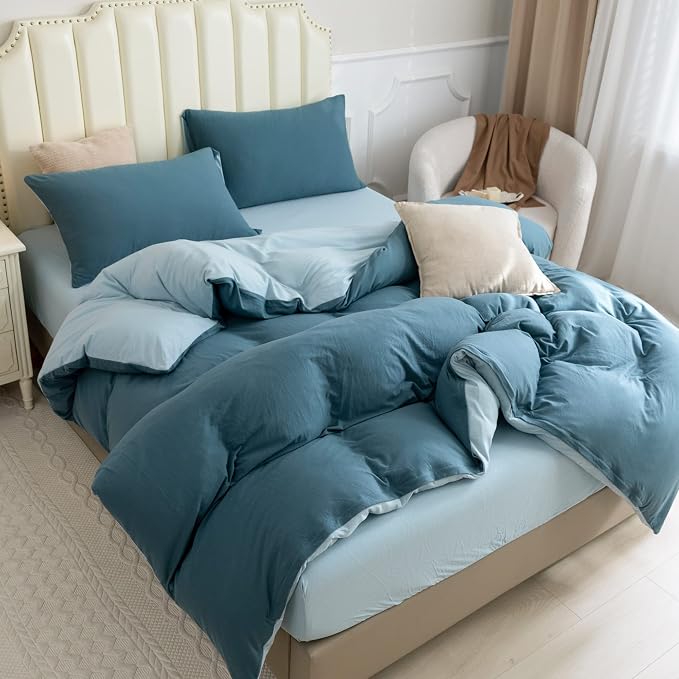 PURE ERA Jersey Knit Duvet Cover Set 100% T-Shirt Cotton Super Soft Comfy 3pc - Image 7