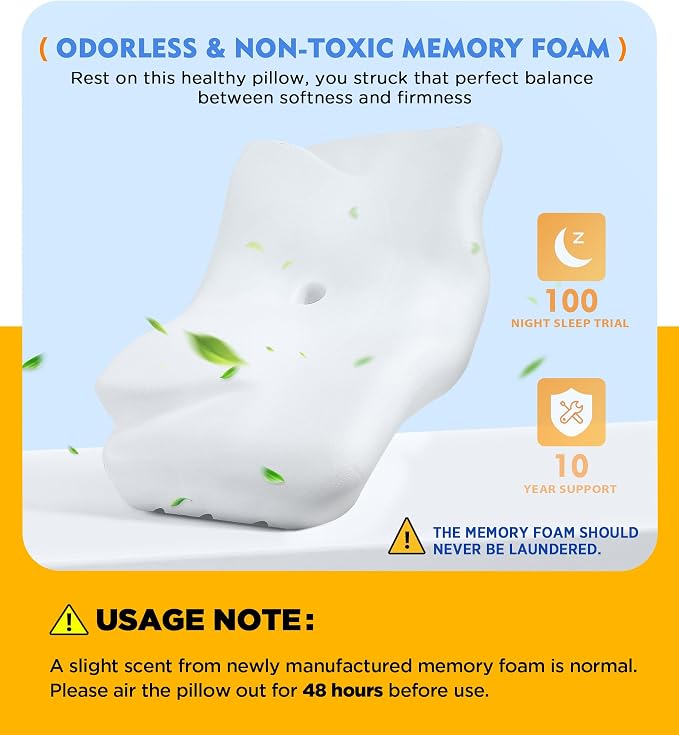 Osteo Cervical Pillow for Neck Pain Relief, Hollow Design Odorless Memory Foam - Image 5