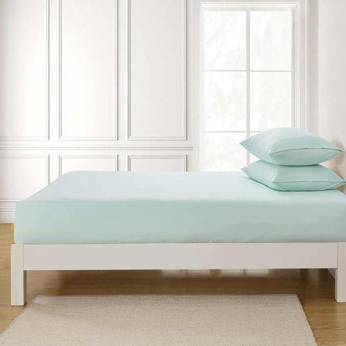 Twin XL Fitted Sheet Only with Full Elastic & Built in Corner Sheet Straps to - Image 4