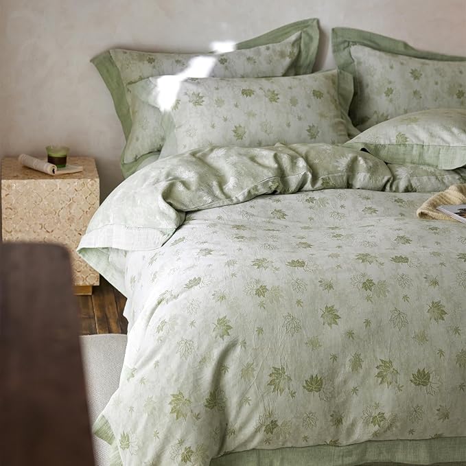 mixinni Yarn-Dyed Jacquard Duvet Cover King, Soft Breathable Double Layer Gauze - Image 5
