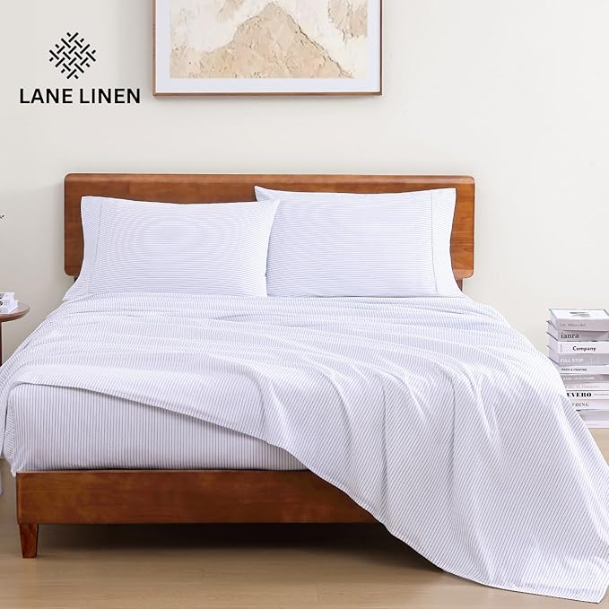 LANE LINEN 100% Organic Cotton Printed California King Sheets Set, 4-Piece All - Image 2