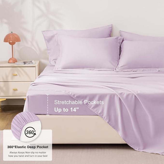 Love's cabin Twin XL Comforter Set Light Purple, 5 Pieces Twin XL Bed in a Bag - Image 6