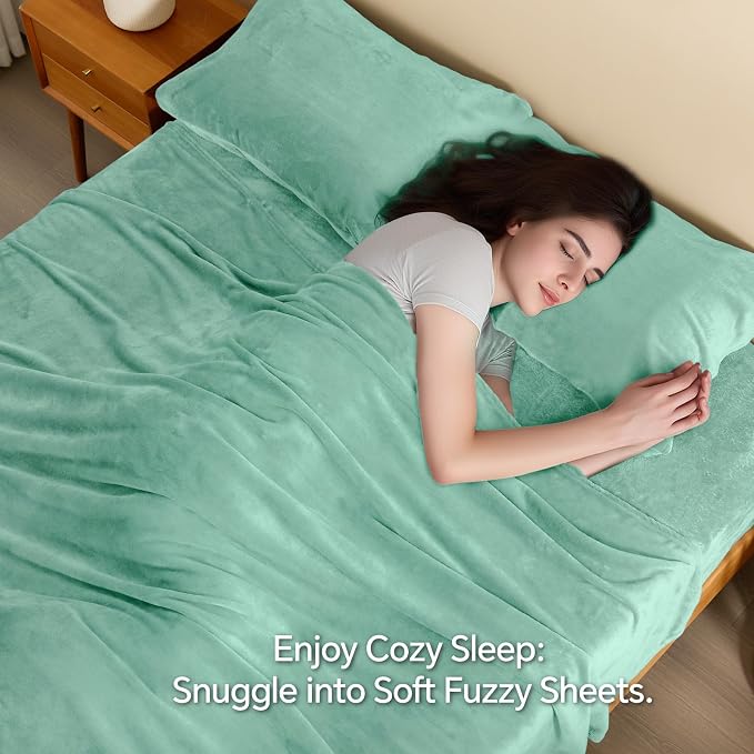 BEDELITE Flannel Sheets King Size Haze Blue - Image 3