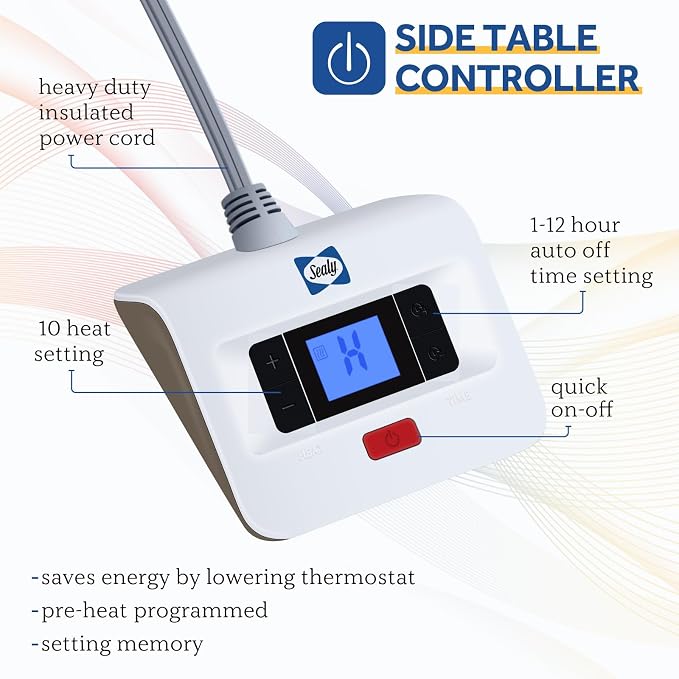 Sealy Electric Blanket Twin Size, Soft Sherpa Heated Blanket Single Control - Image 4