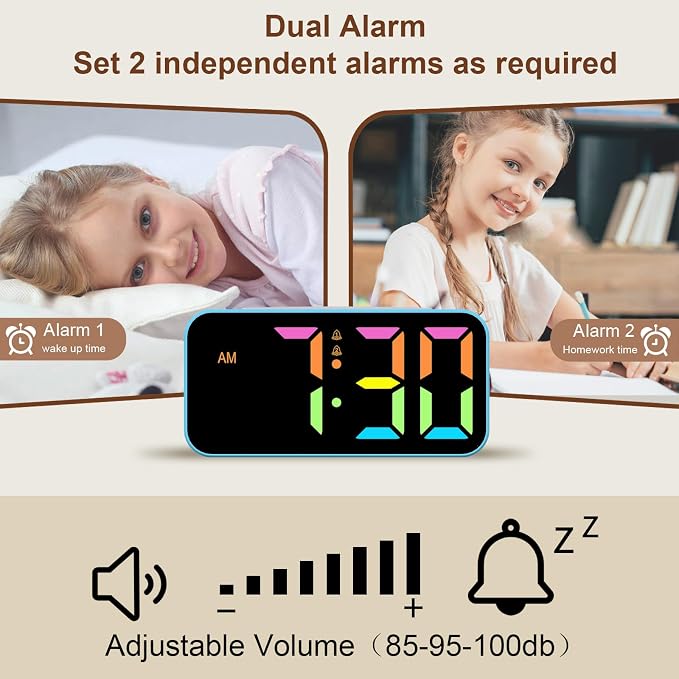Topski Loud Alarm Clocks for Bedrooms Heavy Sleepers, Digital Clock - Image 4