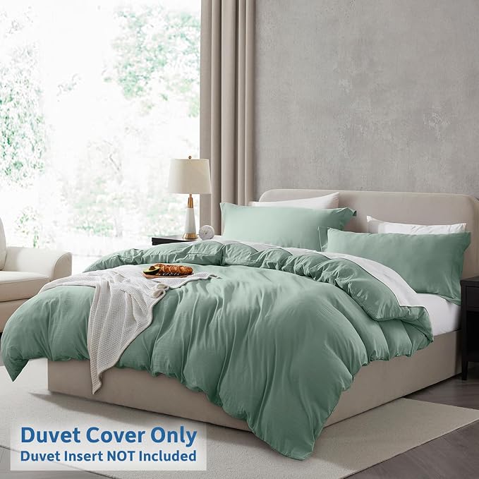 Nestl Sage Green California King Duvet Cover Sets - Image 2
