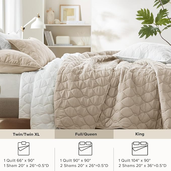 Comfort Spaces Queen Quilt Set Modern Reversible Ogee Coverlet Queen Bedding - Image 7