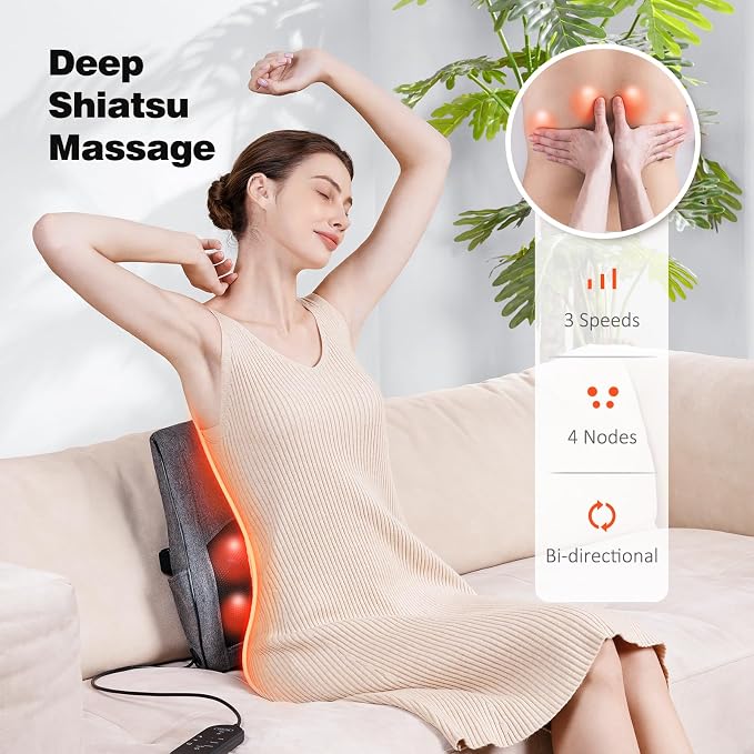 Boriwat Back Massager with Heat, Neck Massager - Image 4