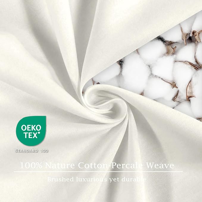 FreshCulture Pure Cotton Fitted Sheets Twin XL Size, 300 Thread Count Percale - Image 6