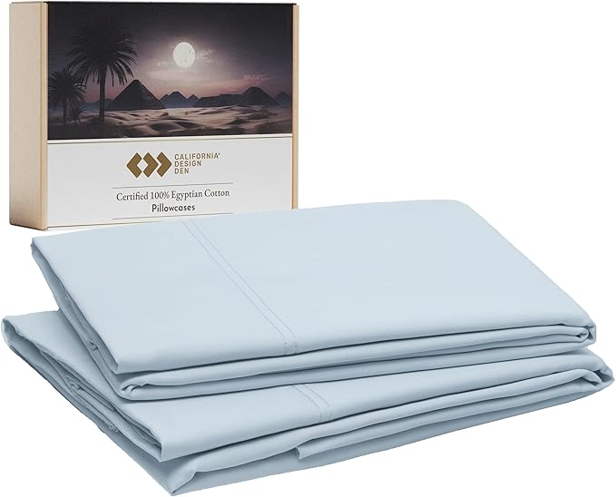 California Design Den Pillow Cases King Size Set of 2-100% Egyptian Cotton by CaliforniaDesignDen