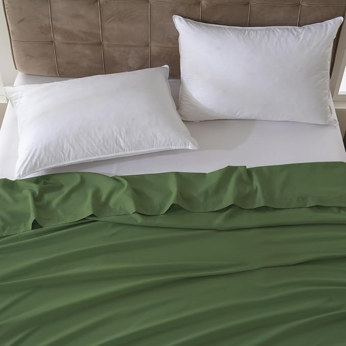 ZPECC Full Flat Sheet Only 1 Pack, Durable Olive Green Top Bed Sheets - Image 7