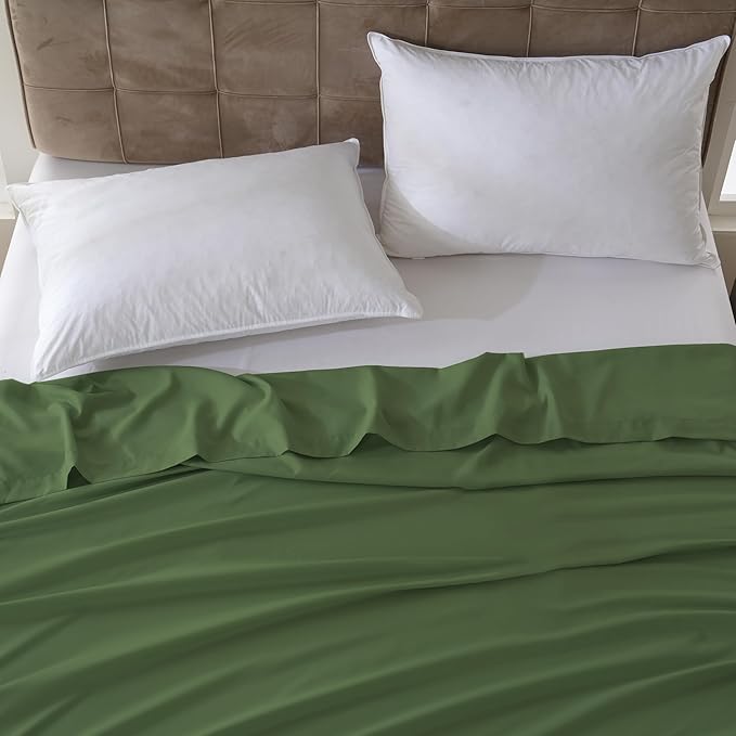ZPECC Queen Flat Sheet Only 1 Pack, Durable Olive Green Top Bed Sheets - Image 7