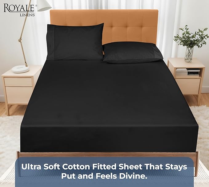 Royale Linens 100% Organic Cotton Fitted Sheet - Image 5