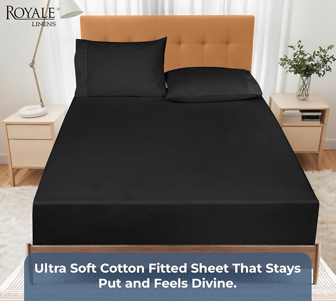 Royale Linens 100% Organic Cotton Fitted Sheet - Image 5