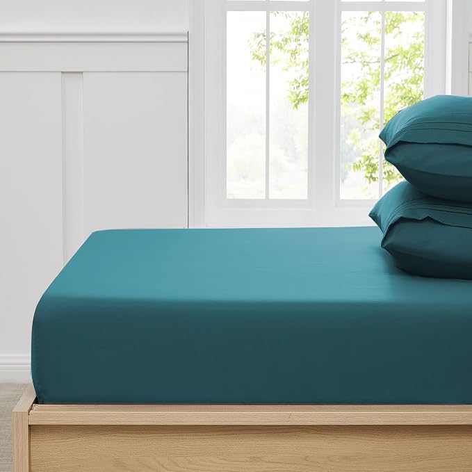 Twin Fitted Sheet Only with Full Elastic & Built in Corner Sheet Straps to - Image 3