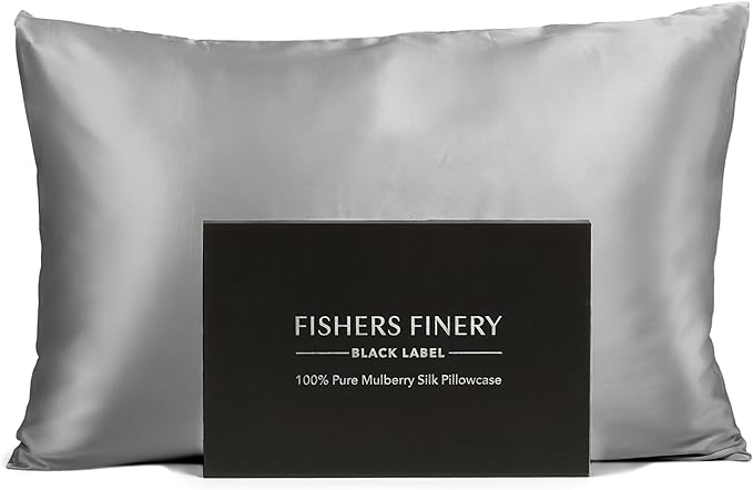 Fishers Finery 30mm 100% Pure Mulberry Silk Pillowcase, Quality Tested by FishersFinery