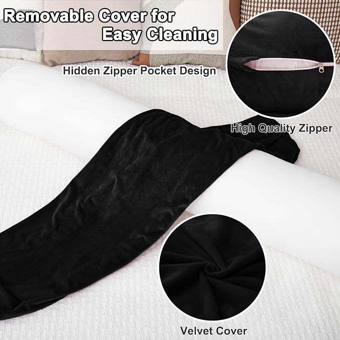 1 MIDDLE ONE Round Body Pillow for Adults, Long Bolster Pillow for Bed - Image 3