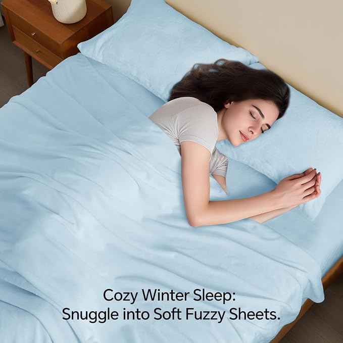 BEDELITE Flannel Sheets King Size Blue - Image 3