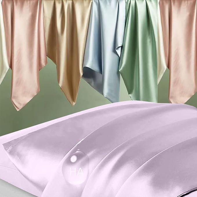 Silk Pillowcase 2 Pack, Natural Mulberry Silk Pillow Case, Anti Acne Silk - Image 2