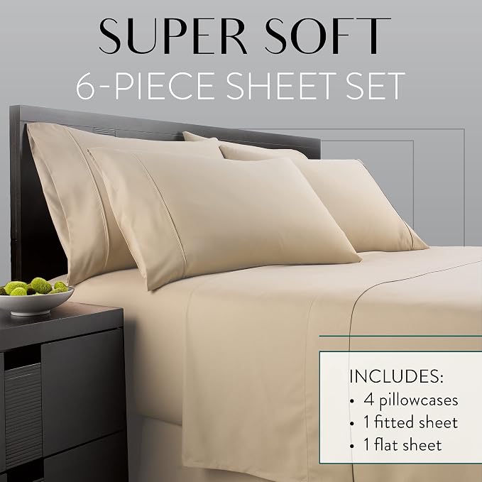 Danjor Linens Bed Sheet Set Cal King - Image 2
