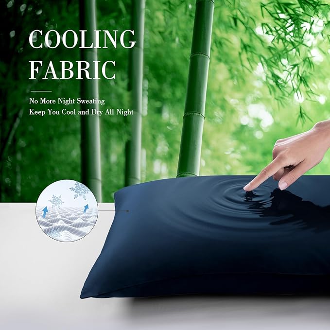 WishSmile Cooling Pillowcases Standard Pillow Cases Set of 2, Hair and Skin - Image 5