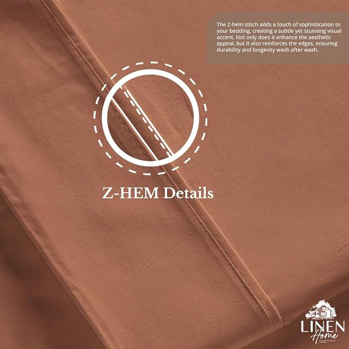 Linen Home 100% Cotton Percale 1 Flat Sheet, Full Size - Image 5