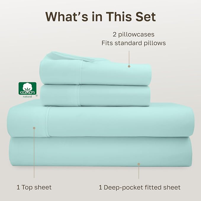California Design Den Soft 100% Cotton Bed Sheets Full Size Set, 400 Thread - Image 4