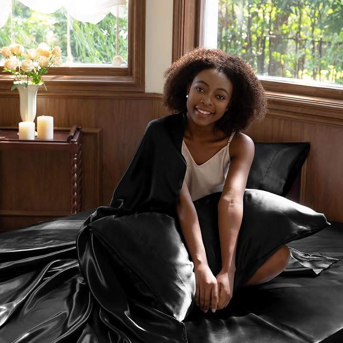 CozyLux Satin Sheets Queen Size Bed Set - Image 5