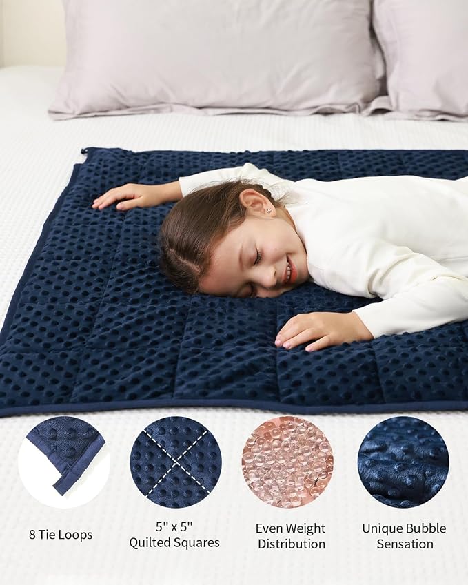 Mr. Sandman Weighted Blanket 3LBS 36 x 48 Inches, Minky Dots Heavy Blanket - Image 4