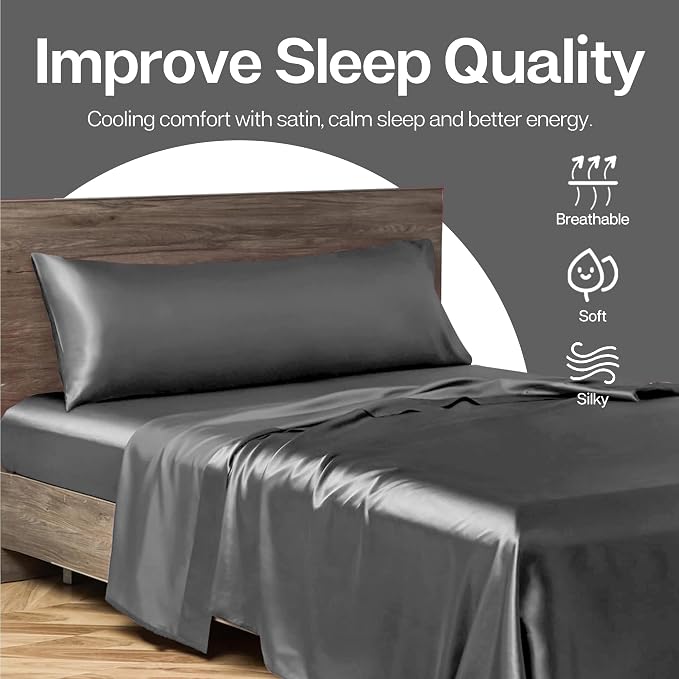 MR&HM Satin Body Pillow Cover, Soft and Breathable Body Pillow Case - Image 6