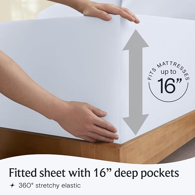 LuxClub 4 PC Sheet Set Bed Sheets Deep Pockets 16" Eco Friendly Wrinkle Free - Image 6