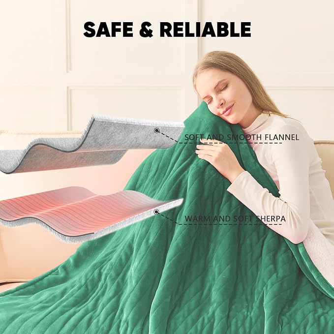 greenoak Heated Blanket Electric Twin 62"X84", Heating Blanket - Image 7