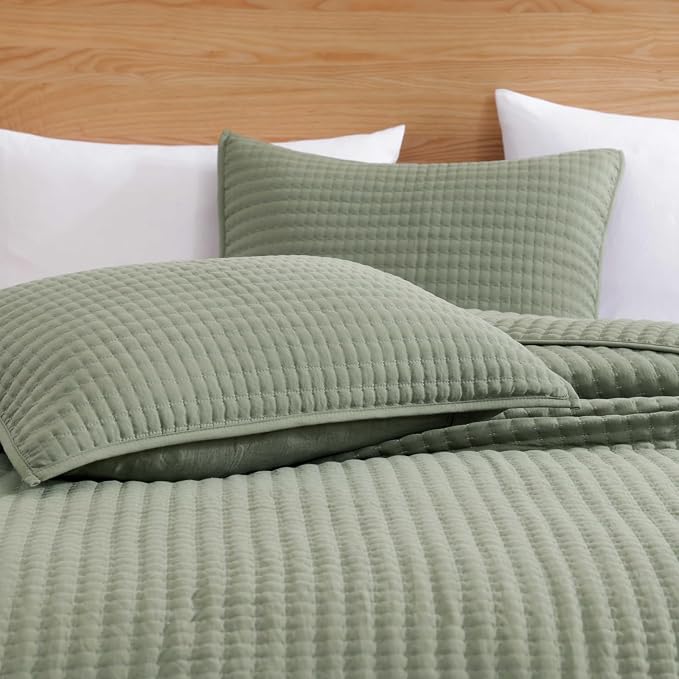 WRENSONGE Sage Green California/Oversized King Size Quilt Bedding Set - Image 6