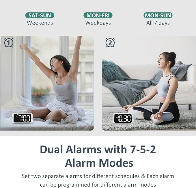 Odokee Digital Dual Alarm Clock - Image 3