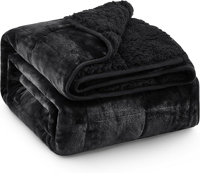 Super Fuzzy Soft Sherpa Fleece Weighted Blanket, 20 lbs Dual Sided Fluffy Heavy by EazfyPro