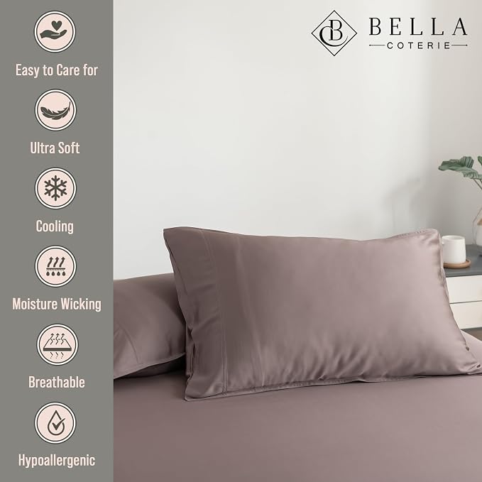 Bella Coterie | Luxury Bamboo Viscose King Size Pillowcase Set | 100% - Image 2