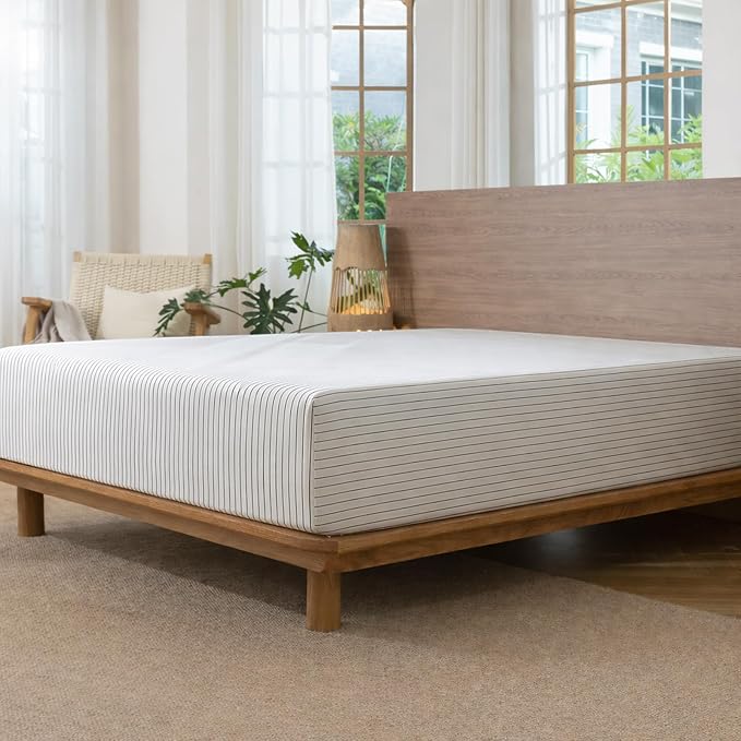 MooMee Stripes Fitted Bottom Sheet Only 100% Washed Cotton Linen Like Textured - Image 4