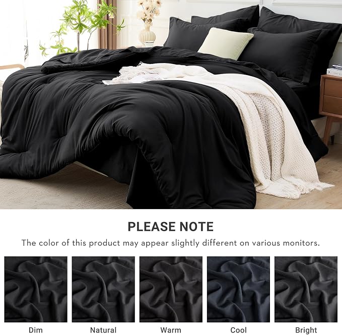 MUXHOMO 7 Pieces Queen Comforter Set, Soft Bed in a Bag Queen Size, All Season - Image 8