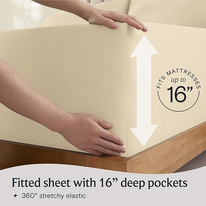 LuxClub 4 PC Full Size Sheet Set Deep Pockets 18" Wrinkle Free Cooling Sheets - Image 6