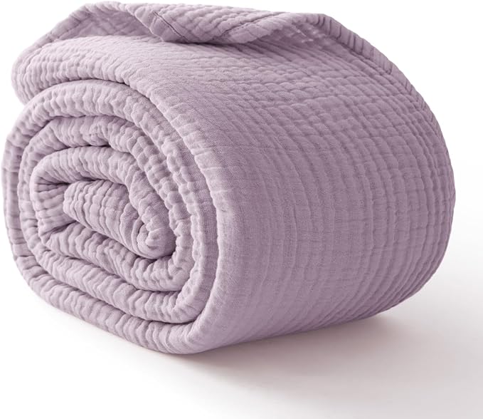 100% Cotton Muslin Blanket 40" x 40", Breathable and Lightweight Cotton Throw by Kozyhvn