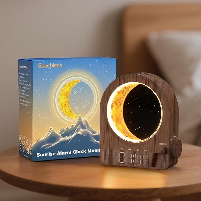 Sunrise Alarm Clock, Dual Alarms, 30/60/90min Timer, Easy Snooze by Epochleno