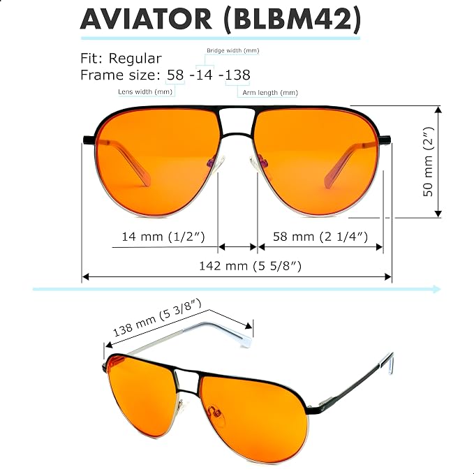 Orange Aviator Blue Light Blocking Glasses - Image 9