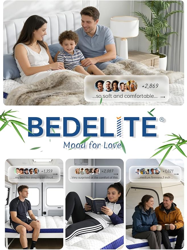 BEDELITE Full Mattress Topper 3 Inch Thick Mattress Pad, Plush Pillow Top Bed - Image 7