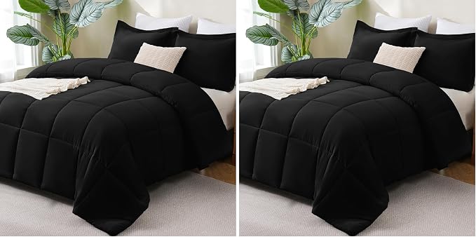 CozyLux Queen Comforter Set Black by CozyLux