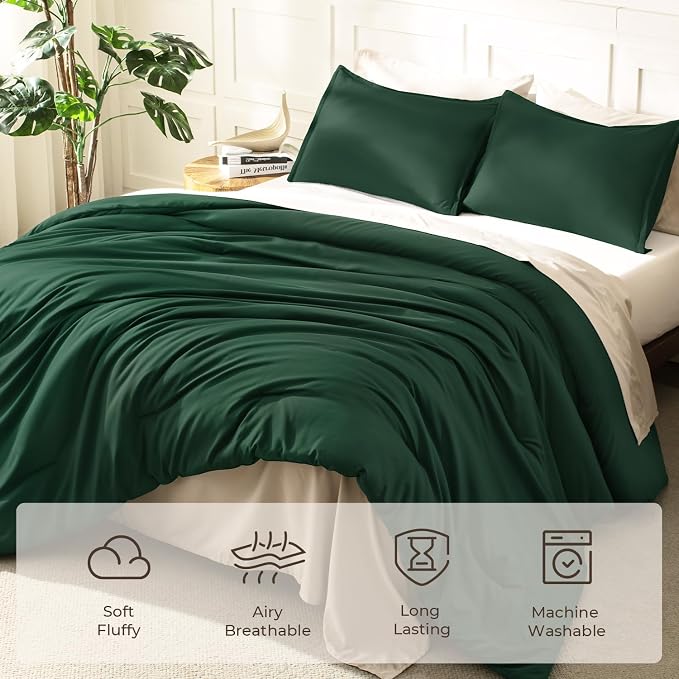 Litanika Oversized King Comforters Emerald Green Super King Size, 3 Pieces - Image 3