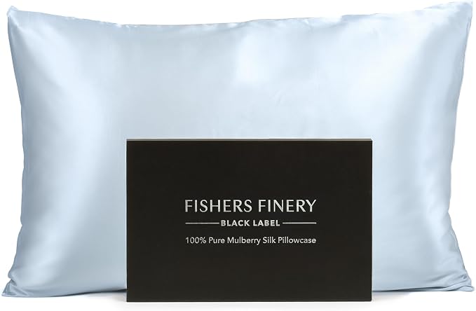 Fishers Finery 30mm 100% Pure Mulberry Silk Pillowcase, Quality Tested by FishersFinery