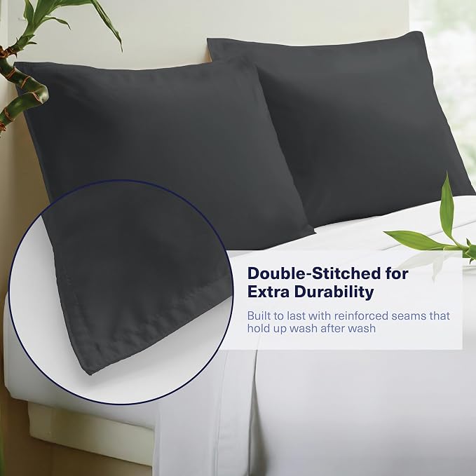 Kickoff Viscose Bamboo Pillowcase, 100% Organic Hidden Zippered Viscose Bamboo - Image 3