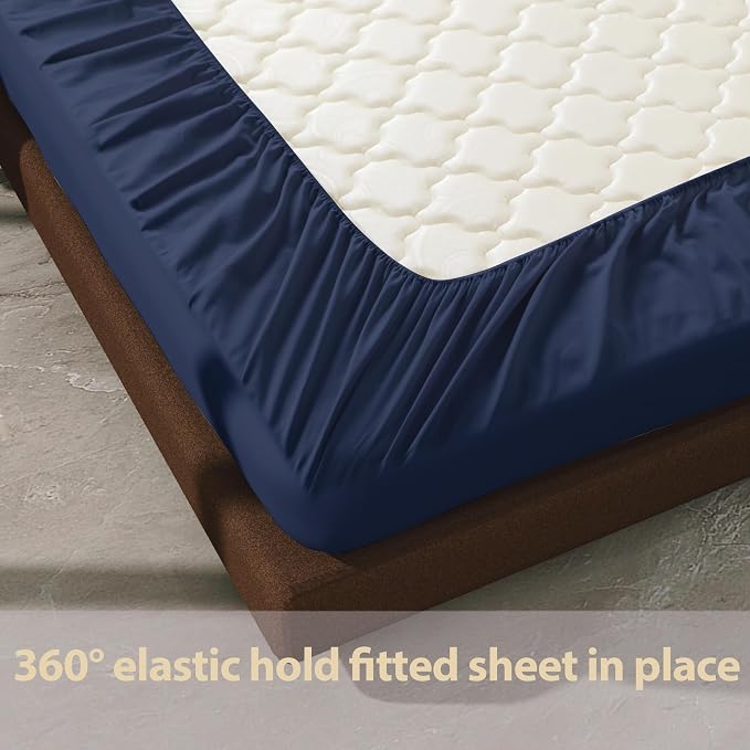 100% Egyptian Cotton Fitted Sheet Twin Size, 600 Thread Count, Soft & Elastic - Image 6