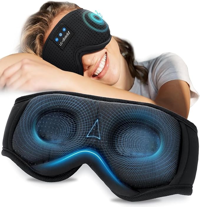 LC-dolida Sleep Mask Bluetooth Headphones Weighted Sleeping Mask 3D Eye Mask by LC-dolida