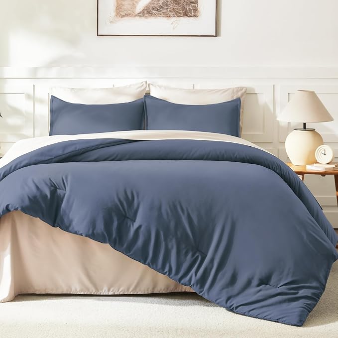 Litanika Comforters Bluish Grey California King Size, 3 Pieces Lightweight - Image 6